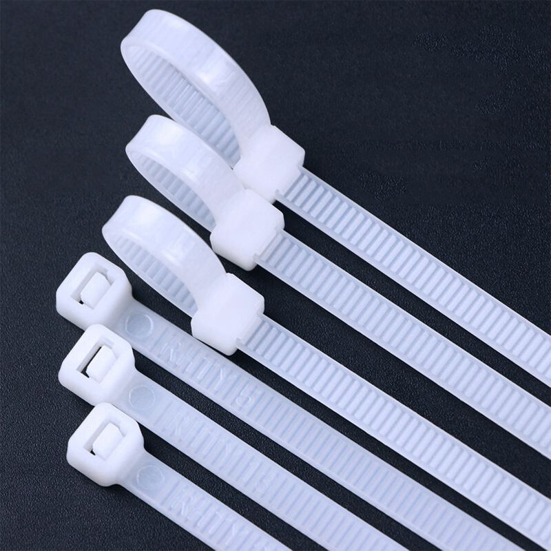 5.2mm Width Cable Ties Nylon Zip Tie Wraps Strong Long Multiple Size White/Black