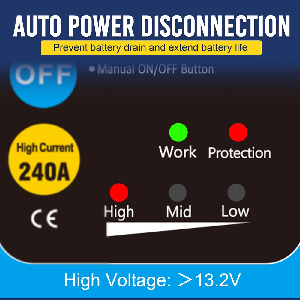 MICTUNING Remote Battery Disconnect Kill Switch Automatic 12V 240A LED Indicator