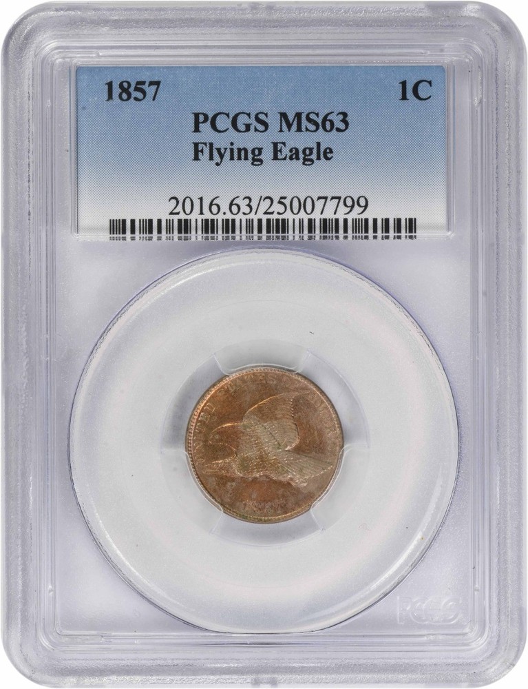 1857 Flying Eagle Cent MS63 PCGS