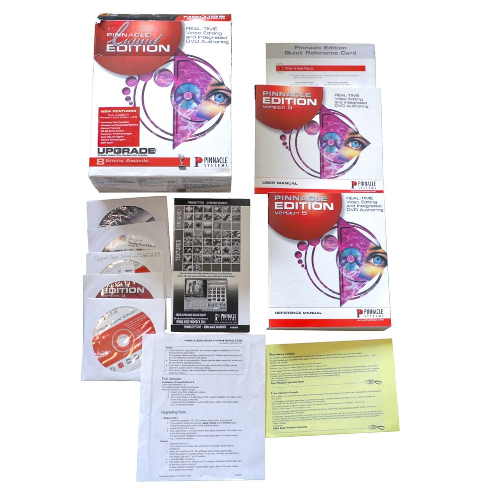 PINNACLE LIQUID EDITION Video Editing Software v5.5 + User & Reference Manuals