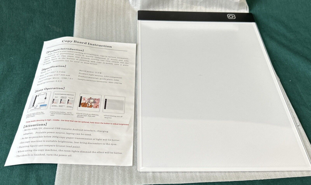 A4-1 Copy Board Tracing Light Pad Tablet Sketching With 3 Brightness Settings