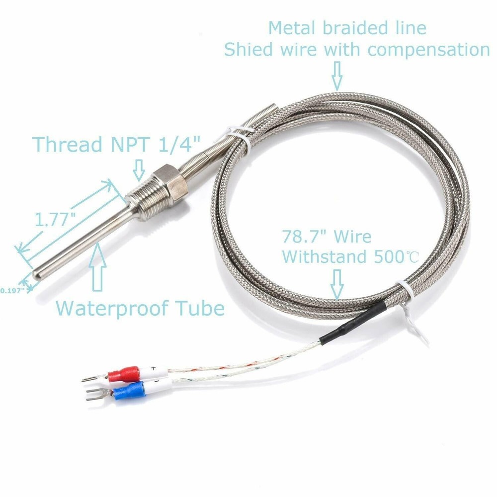 K Thermocouple Temperature Sensor For PID Controller Probe Replacement