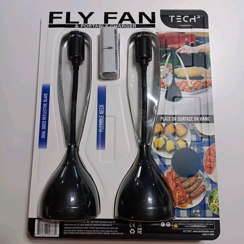 Tech2 Fly Fan & Portable Charger, 2-Pack
