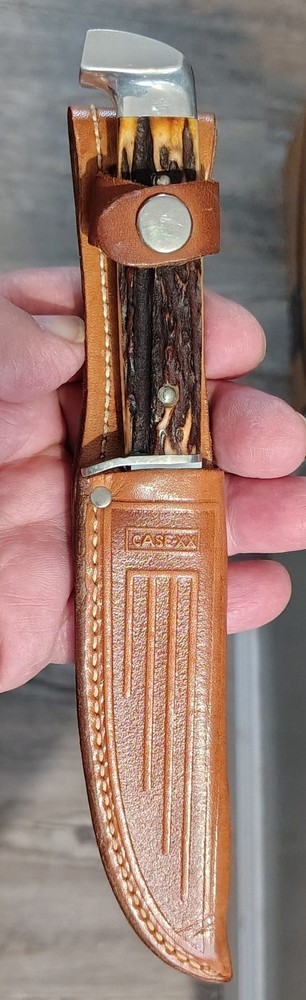 Old Case Stag Handle Fixed Blade Knife, Unused Beautiful Original Condition.