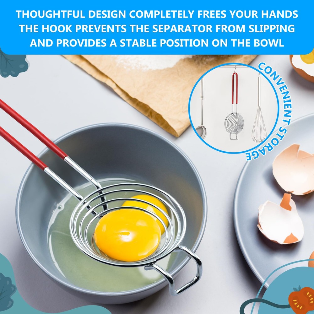 Egg Separator for Raw Eggs - Egg Yolk Separator Kitchen Gadget Yolk Stainless...