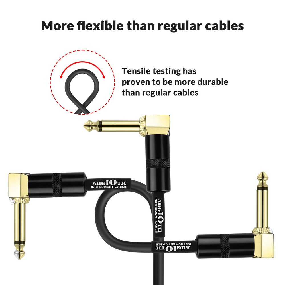 Augioth 12 Inch Guitar Patch Cable 2 Pack Performance Guitar Effect Pedal Cab...