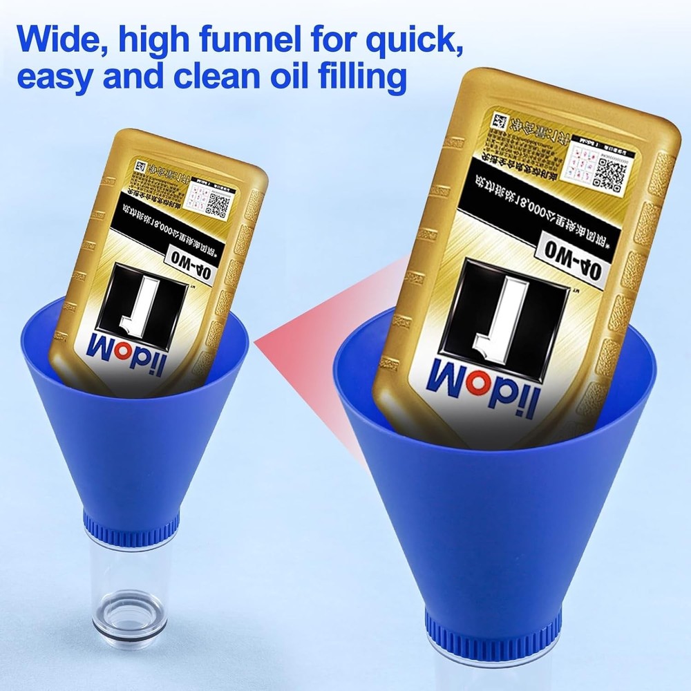 Locking Oil Funnel No-Spill Threaded Oil Change Tool