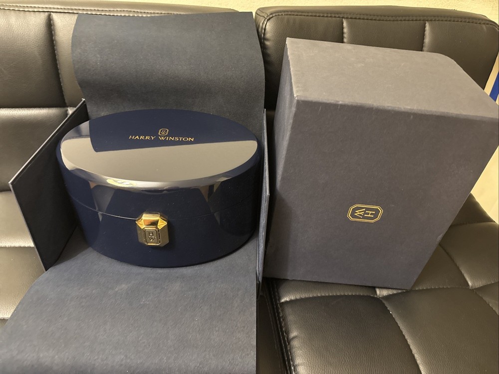 Authentic Harry Winston watch Box Case Inner Outer Cloth Full Set