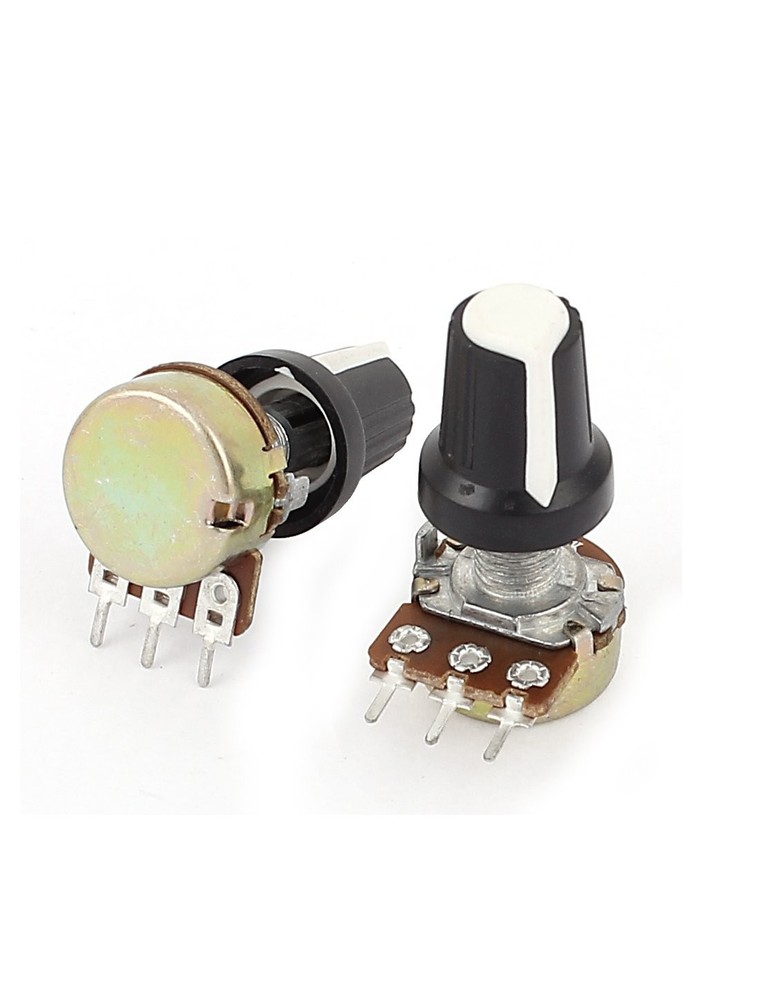 Aexit 5pcs 250K Ohm 3-Pin Linear Rotary Audio B Type Potentiometers