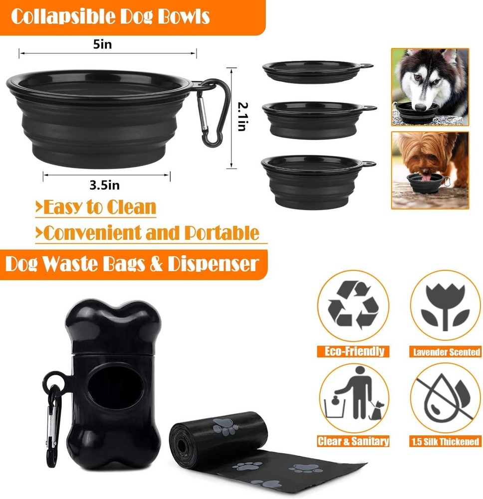 No Pull Dog Harness, Collar & Leash Set | Includes Dog Seat Belt, Collapsible...