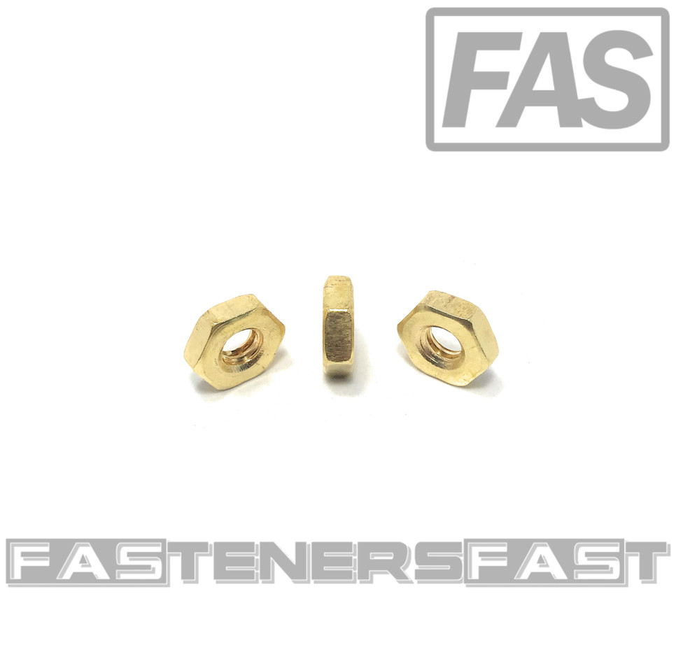 (100) 10-24 Brass Machine Screw Hex Nuts - Solid Brass (100 Pieces)Free Shipping