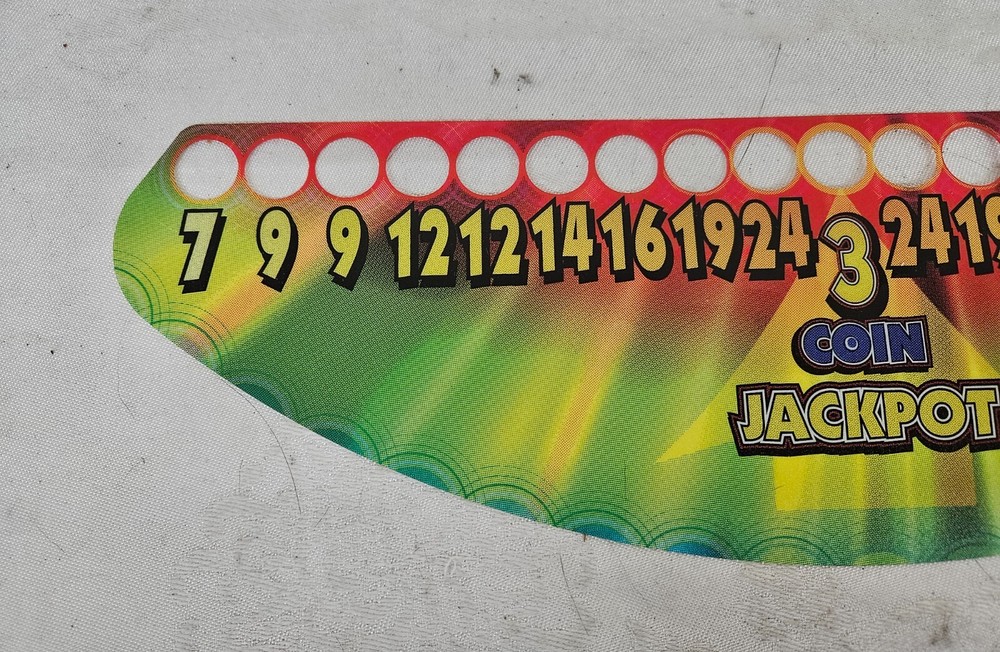 Sega MONOPOLY Arcade Ticket Redemption Game Light Bulb Panel OVERLAY Style 1