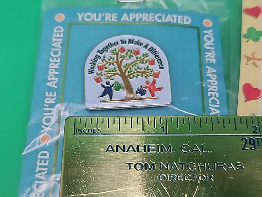 Teacher Appreciation Pin Working Together Make Difference Create Better Tomorrow