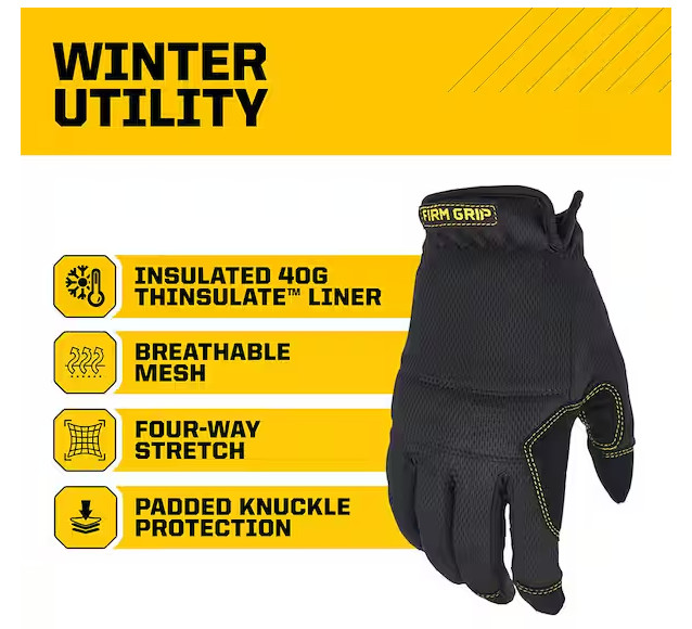 Large Winter Utility Gloves with Thinsulate Liner