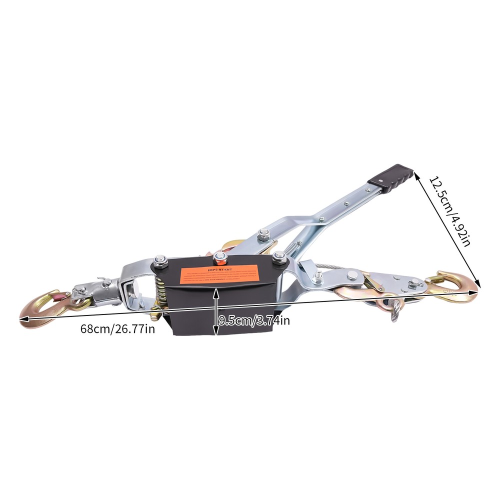 5 Ton Extra Heavy Duty Come Along Power Cable Puller With 3 Hooks 2 Gears Manual