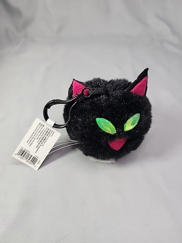 Puffball Black Cat Backpack Clip Soft Gem Eyes Amscan