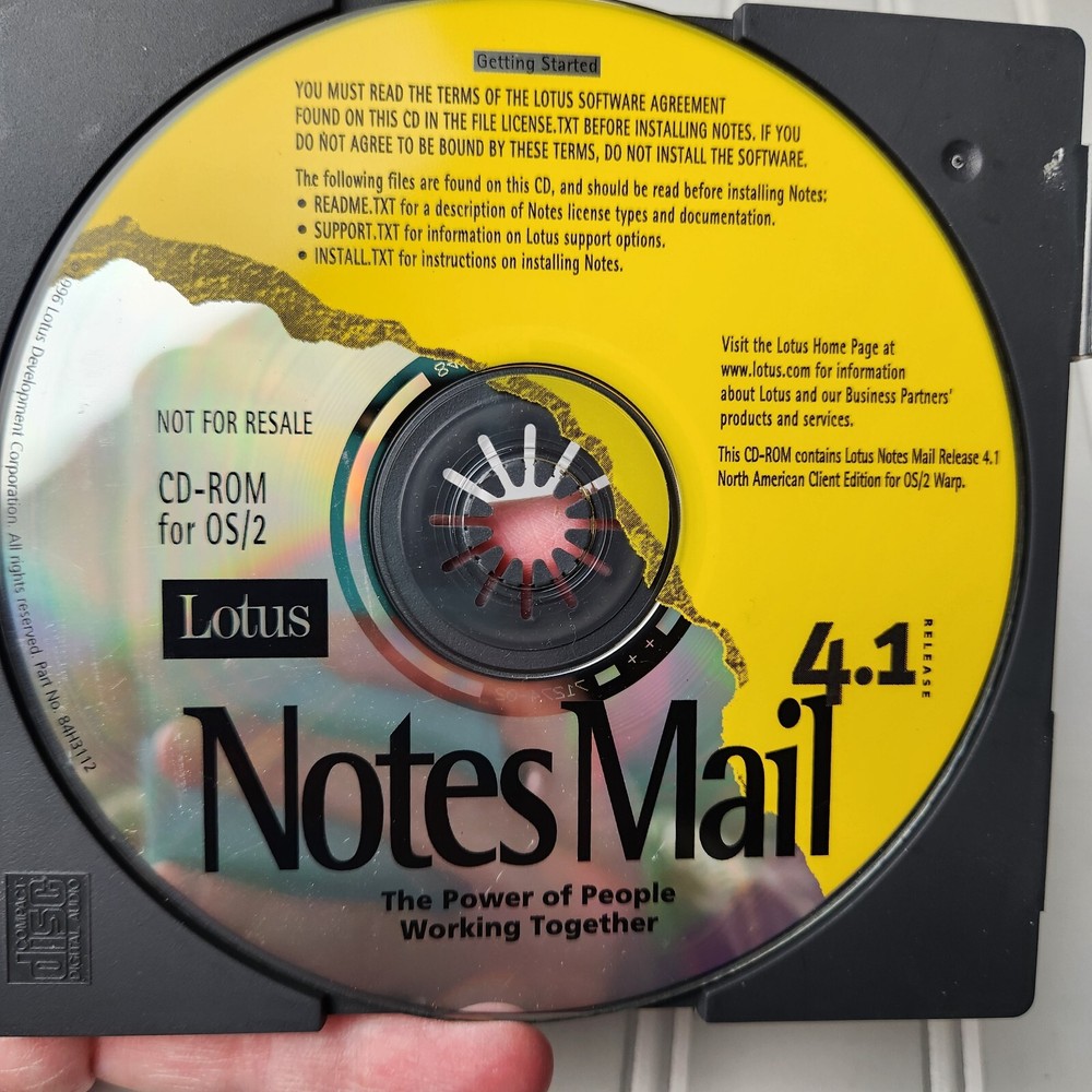 Lotus Software Notes 4.1 Disk Only Vintage