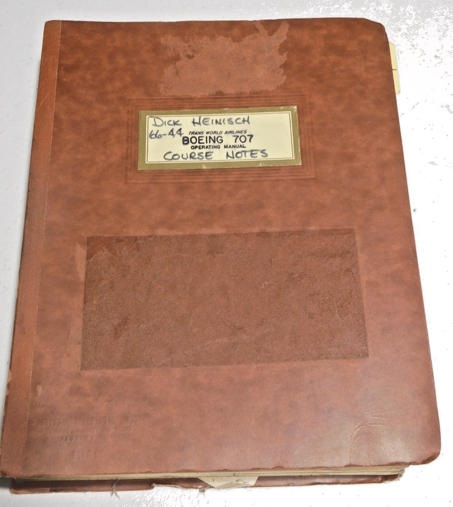 VINTAGE TWA TRANS WORLD AIRLINES BOEING 707 COURSE NOTES OPERATING MANUAL 1966