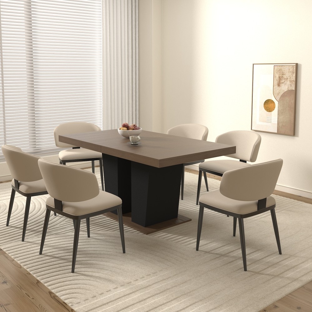 Extendable Wooden Dining Table for 4 10 People Modern Expandable Kitchen Table