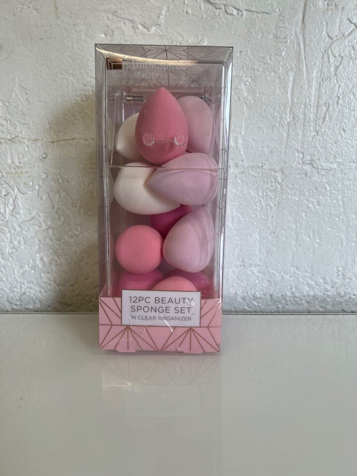 Thinkspace Beauty Blending Sponge Set 12-Piece Plus Clear Organizer