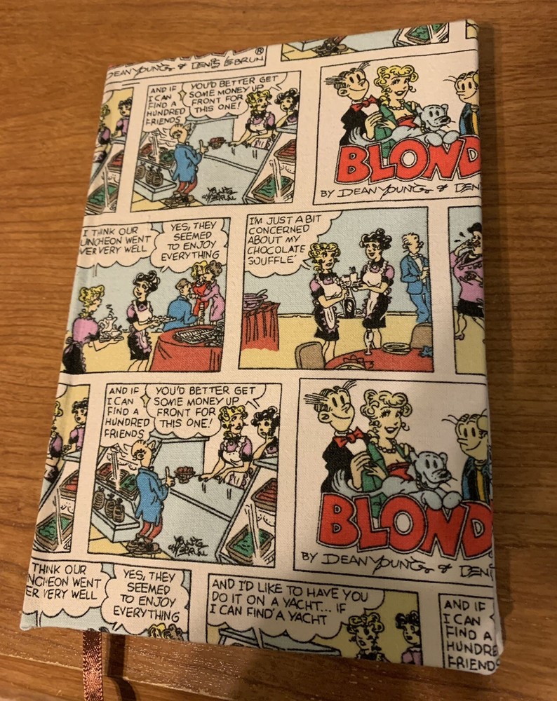 Blondie Comic Fabric covered A5 unlined blank notebook + Surprise Gift