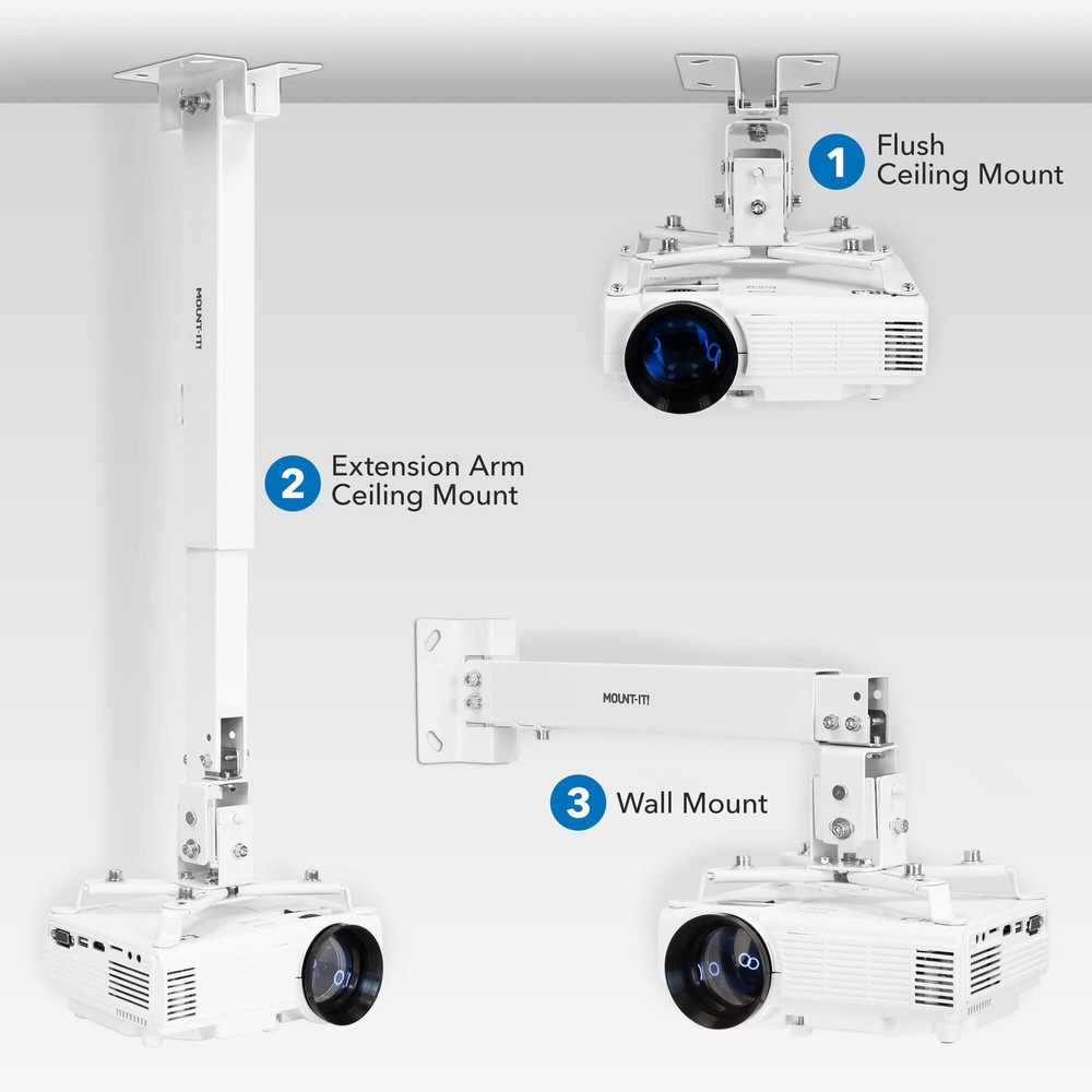 Mount-It! Wall or Ceiling Projector Mount with Universal LCD/DLP Mounting for...
