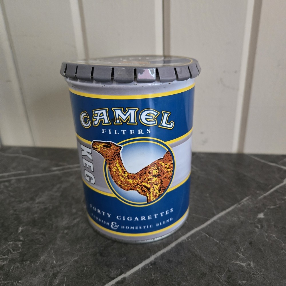 Vintage Camel Keg Cigarette Tin Tobacco Advertisement 40 Count EMPTY