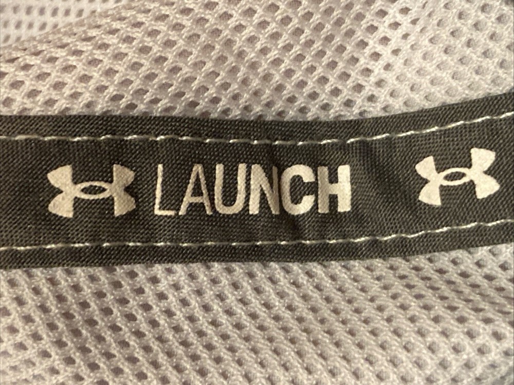 Under Armour Launch Run Lightweight Light Gray Adjustable Hat Cap Running OSFA