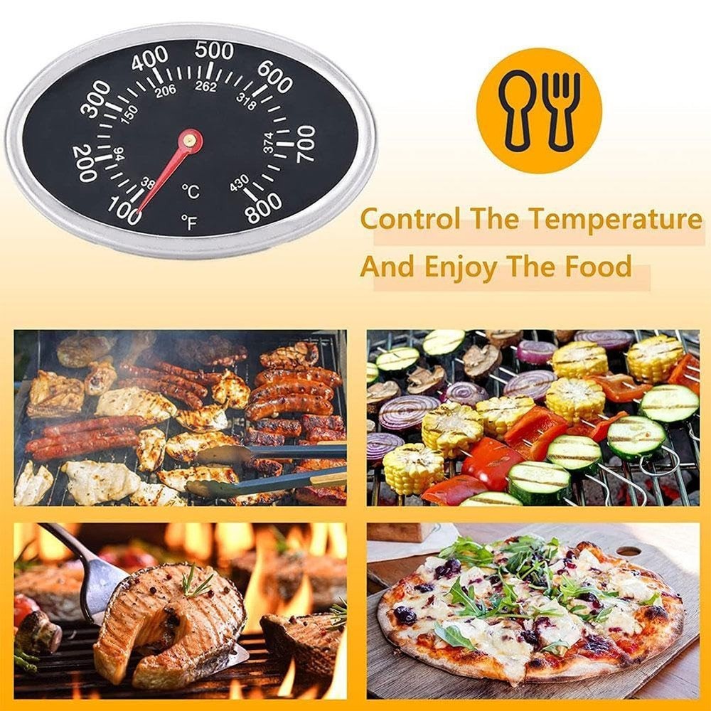 1PC Black Grill Lid Thermometer Heat Indicator Replacement for Master...