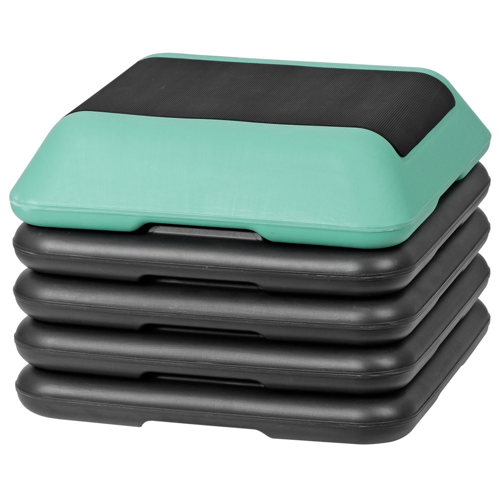16''×16'' Exercise Aerobic Step Platform with 4 Risers Exercise Stepper Green