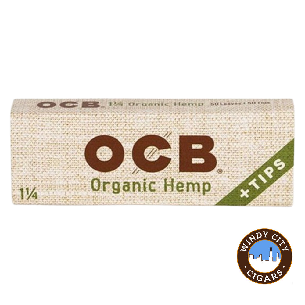 OCB Organic Hemp 1 1/4 Rolling Papers + Tips - 10 Packs