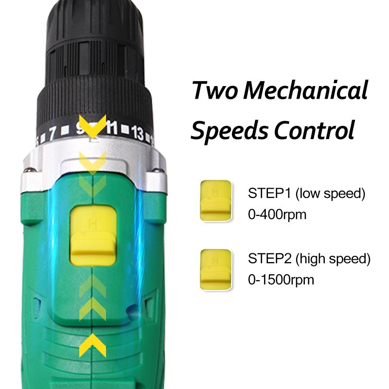 Multi-function 12V Electric Drill Screwdriver Kit Variable Speed w/ Flexible Sha