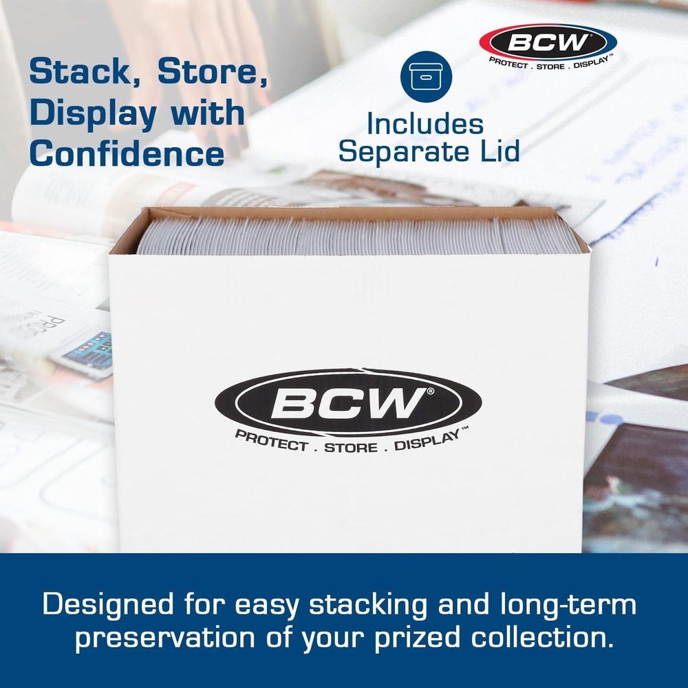 5-Pack Stackable Magazine Storage Boxes - Durable Cardboard Filing Solution
