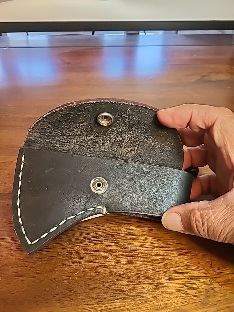 Black Leather Hatchet Sheath Blade Cover Durable Monogram DFM