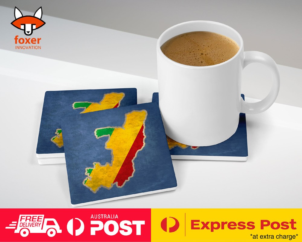 COASTER COFFEE DRINKING MAT|CONGO NATIONAL COUNTRY FLAG