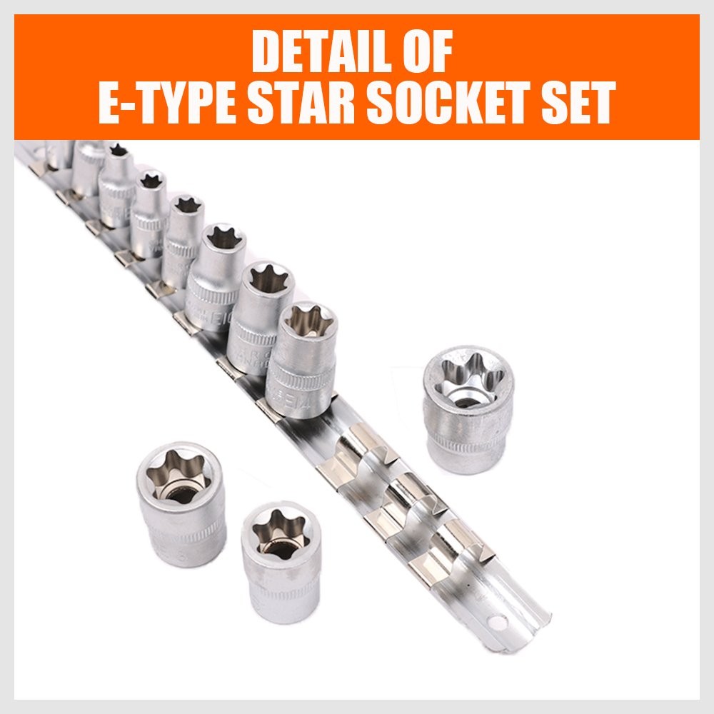 11Pcs E Torx Socket Set Female External Star Socket Set E4 - E20 Torque Socke...