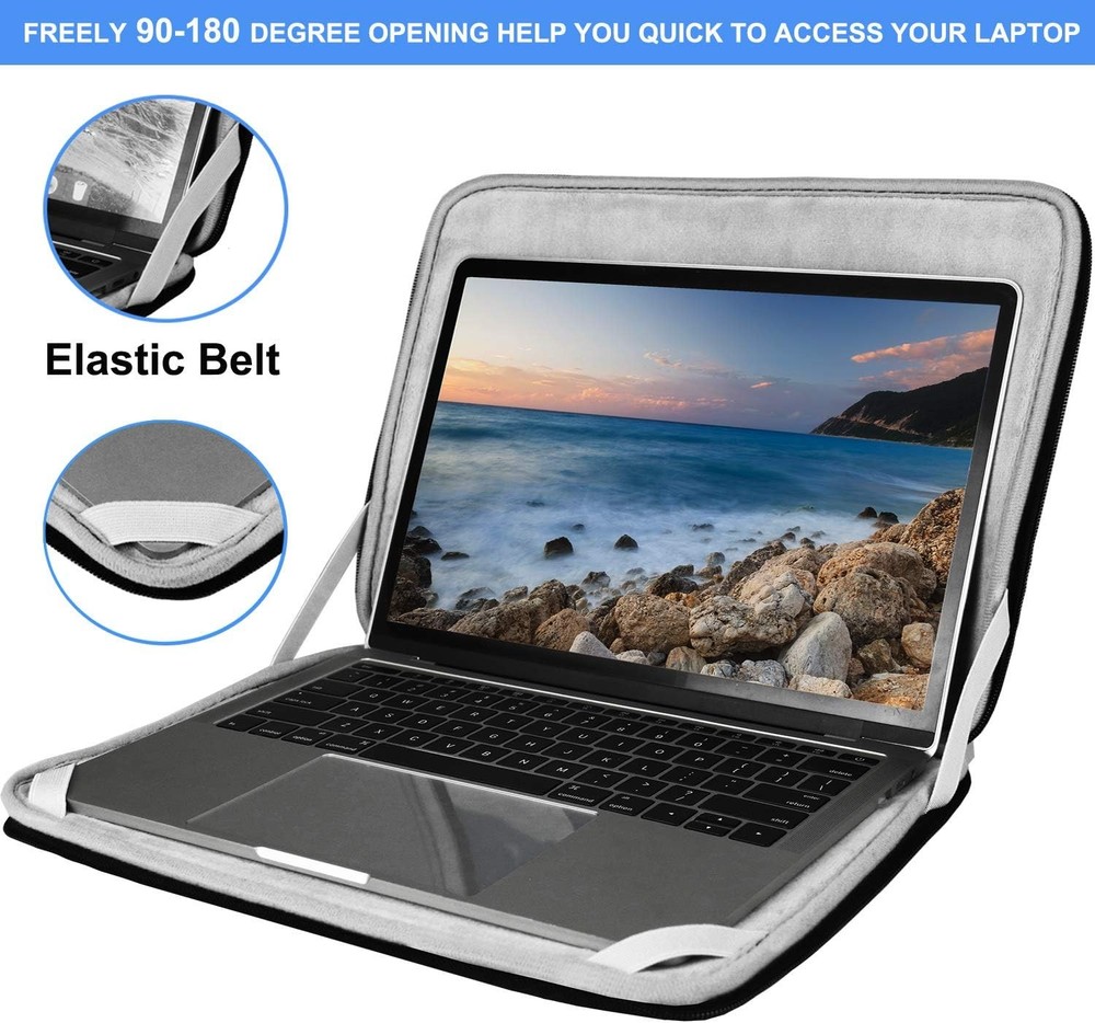 Notebook Sleeve 15.6in Shockproof Flip Case Black