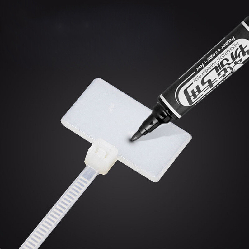 Plastic Marker Cable Ties Nylon Tag Zip Wraps Tags Write On Label White 210mm
