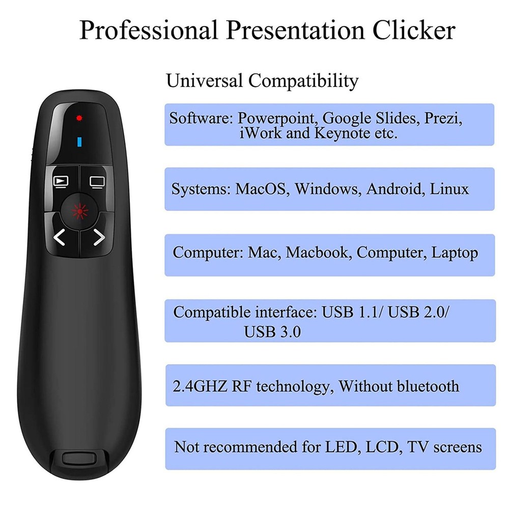 Power point Presentation Remote Wireless USB PPT Presenter Laser Pointer Clicker