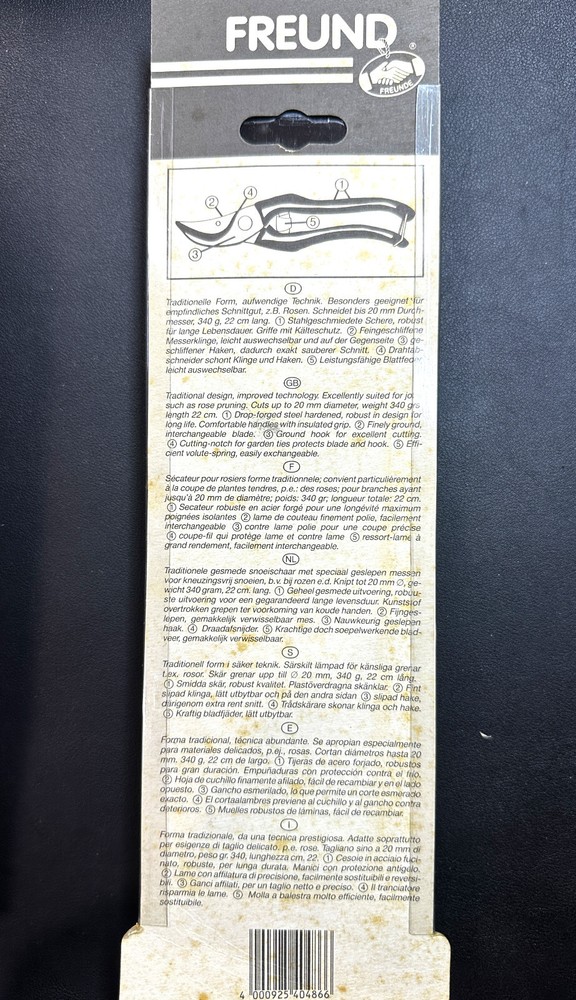 Freund 1922 Pruning Shears High-Quality, Precise Efficient Cuts GERMANY