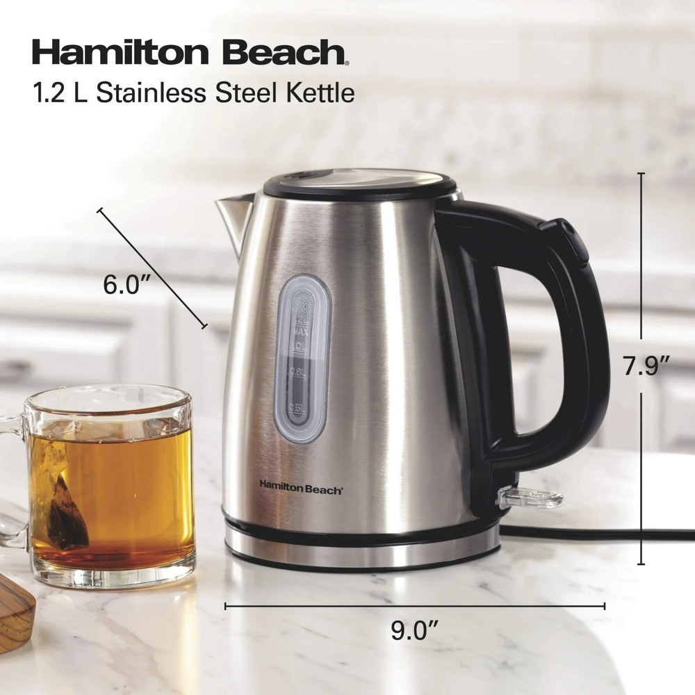 NIB 1.2L Stainless Steel Electric Kettle — Rapid Heating, Auto Shut-off
