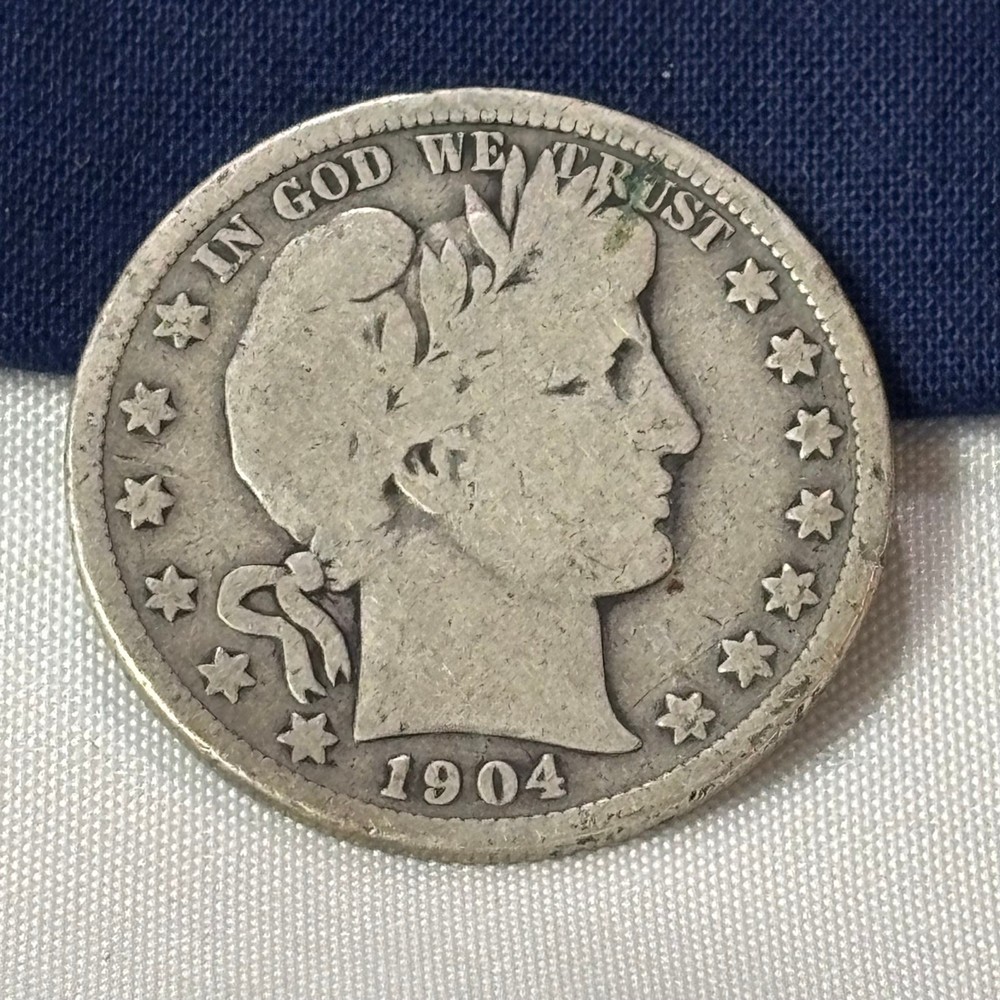 1904 Barber Half Dollar 50C 90% Silver