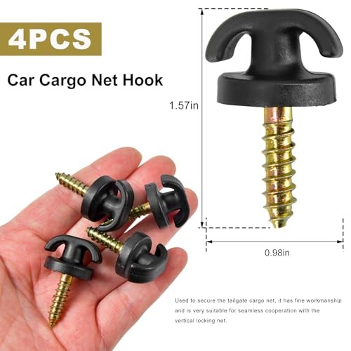 4 PCS Car Cargo Net Hooks, Trunk Storage Organizer Net Clips Tie Down 4pcs