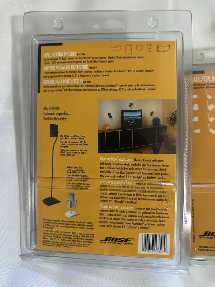 2 Bose UB-20W Wall/Ceiling Bracket, White,