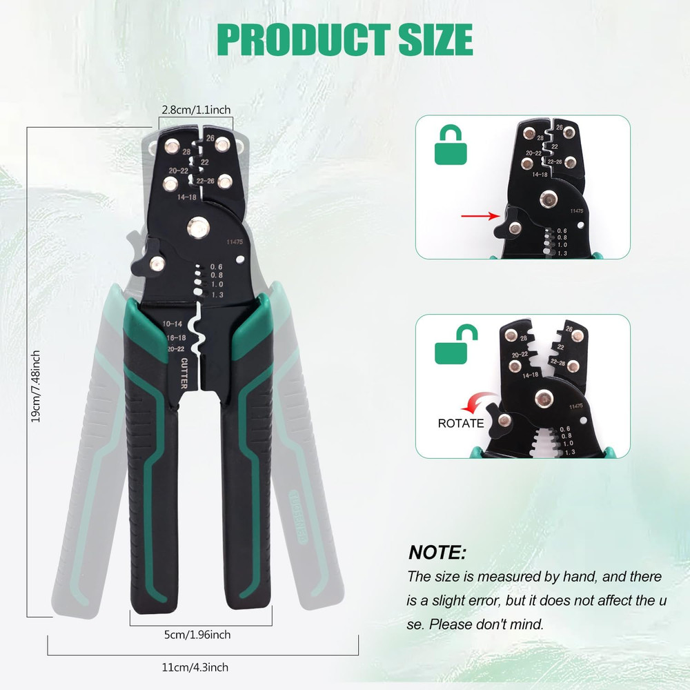 /Wire Crimper Tool with Stripper Cutter,Multifunctional Crimping Pliers Terminal