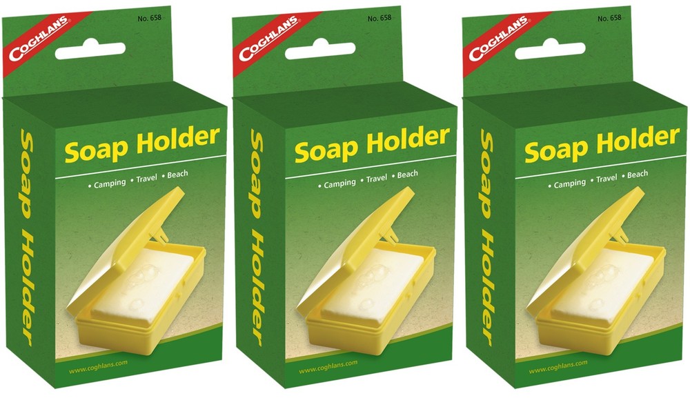 Coghlan's Plastic Soap Holder Storage Container - Yellow (3-Pack)