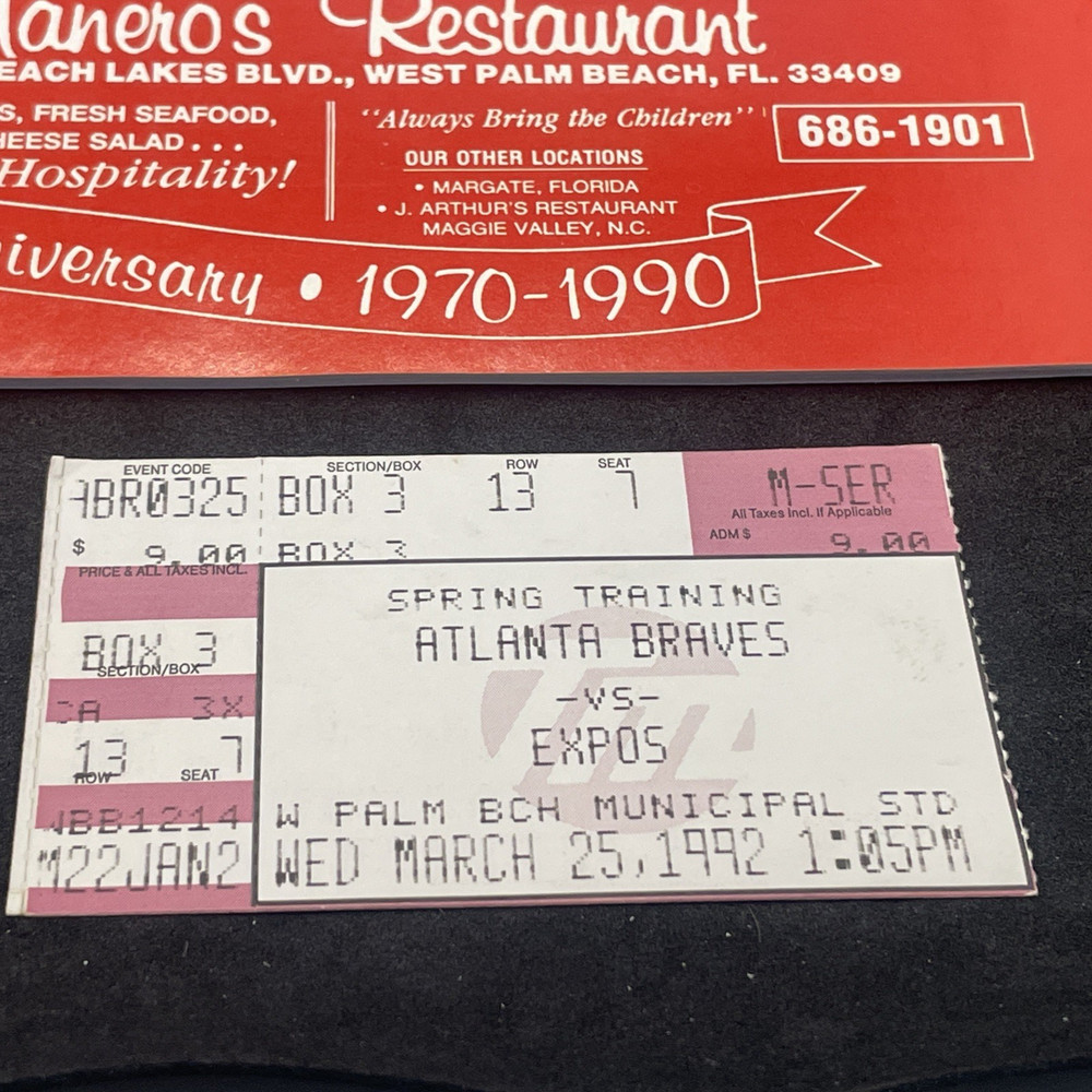 1984 Toronto Blue Jays v Atlanta Braves program ticket stubs/ plus 2 Programs