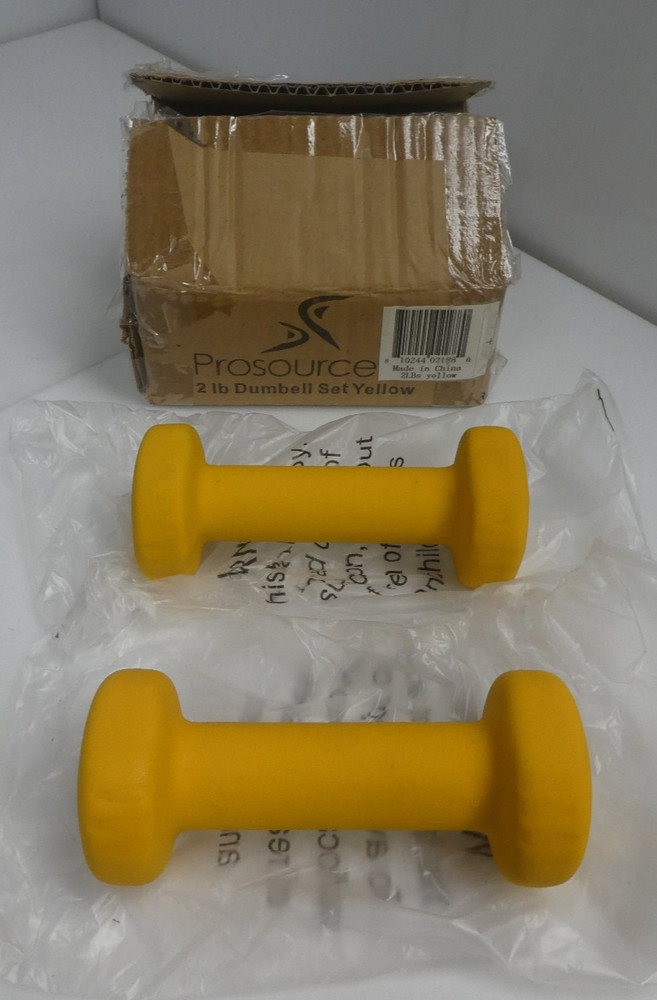 ProsourceFit Neoprene Dumbbells Set 2LB Yellow