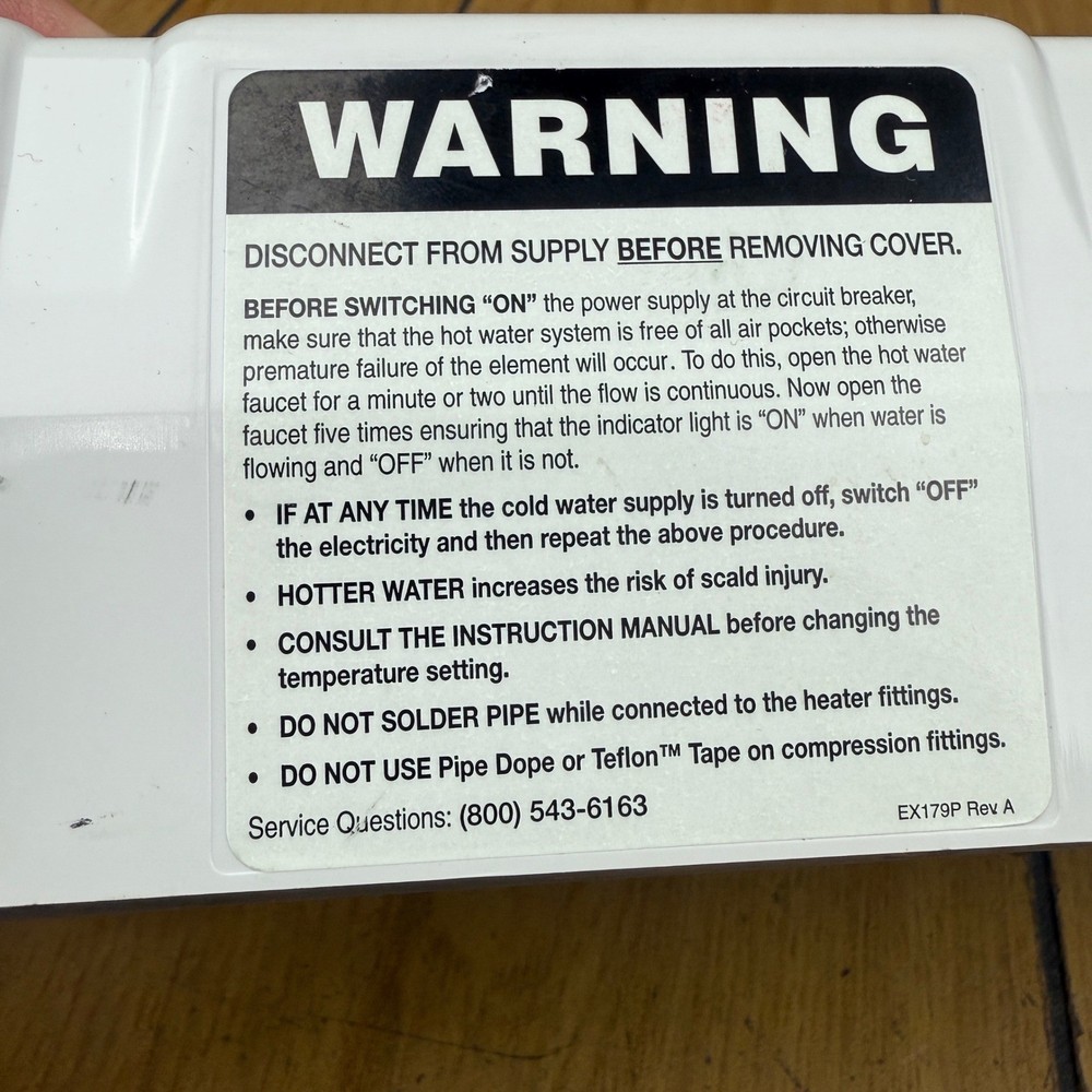 Eemax SPEX3012 Electric Tankless Water Heater 120V 3.0kW Bare Element