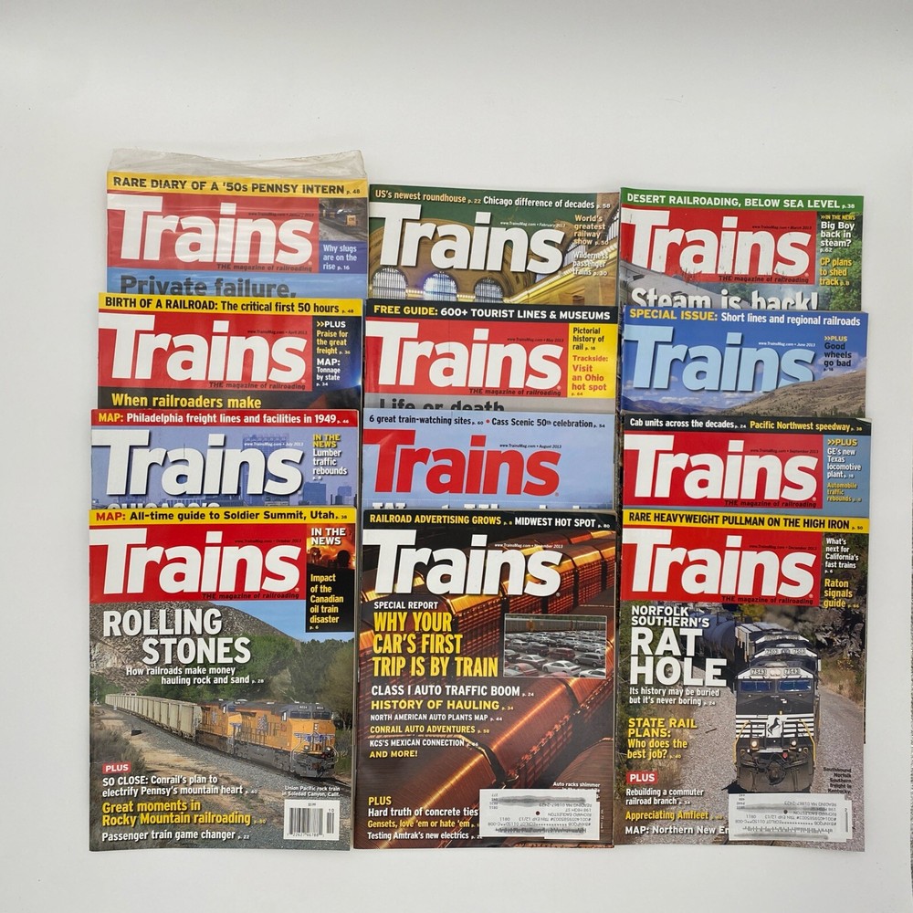 Trains Magazine 12 Issues 2013 (Complete Year 2013)